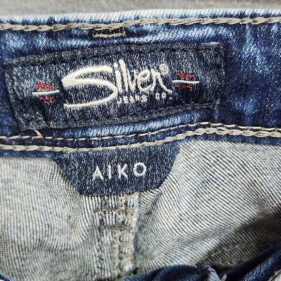 Silver Jeans AIKO Mid Ankle Skinny Mid Rise Jeans Raw Hem 30x27 - Picture 7 of 12